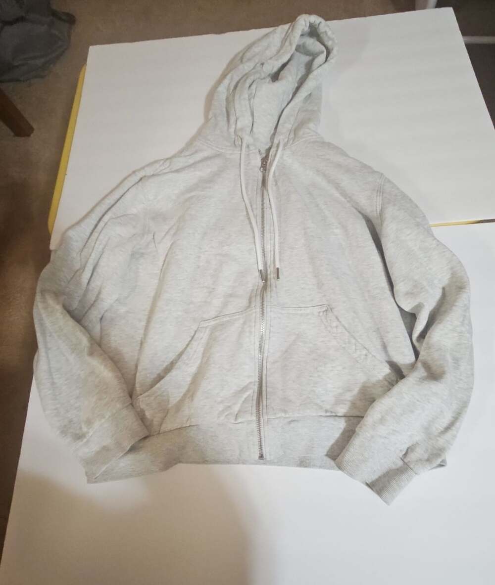 H&M Zip Up Hoodie Size M Light Gray Heather